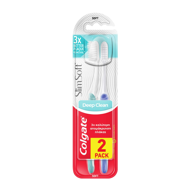 COLGATE Slim Soft Deep Clean Toothbrush 2 Pack | Hondos Center